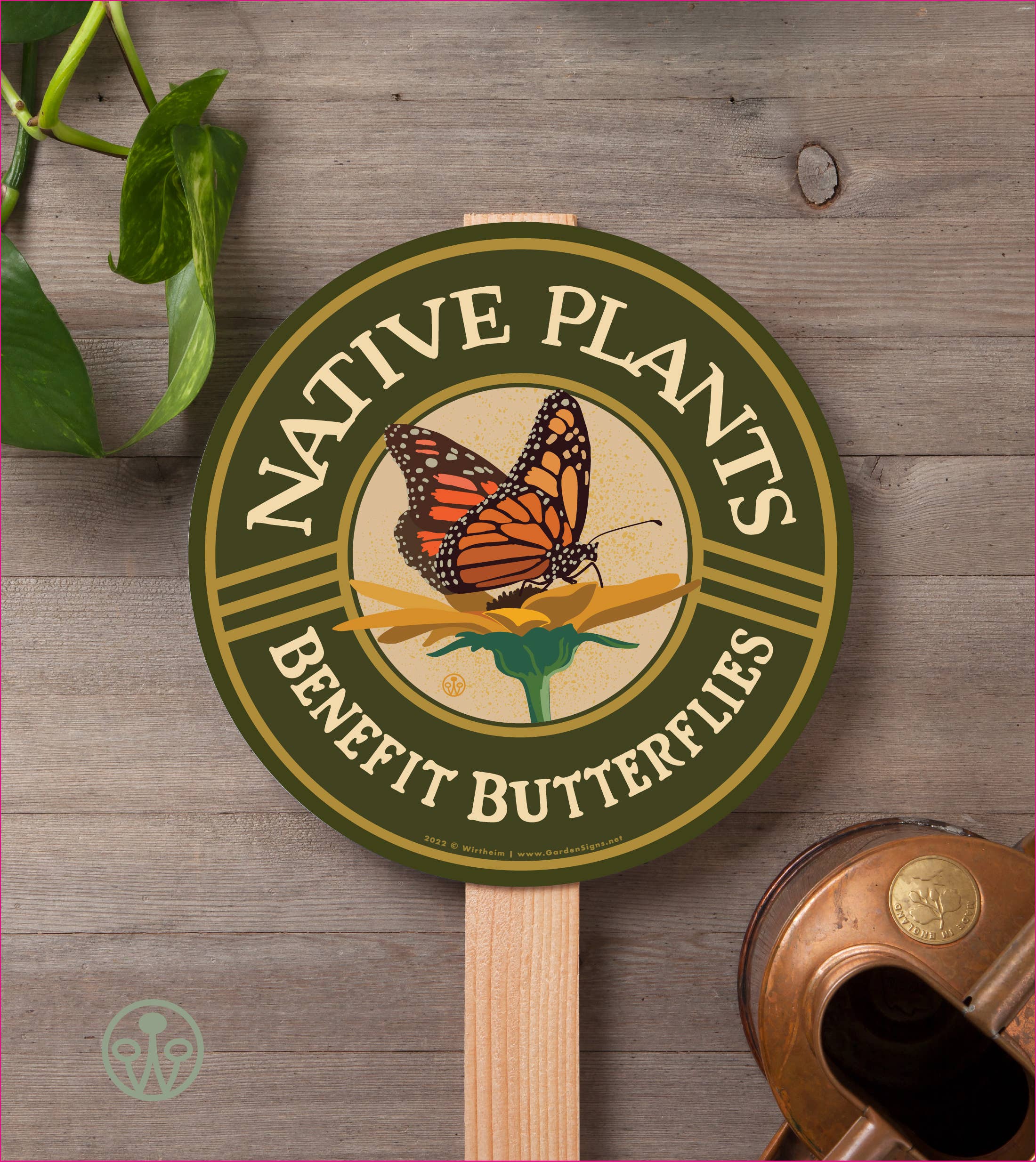 Native Plants - Benefit Butterflies - Yard and Garden Sign