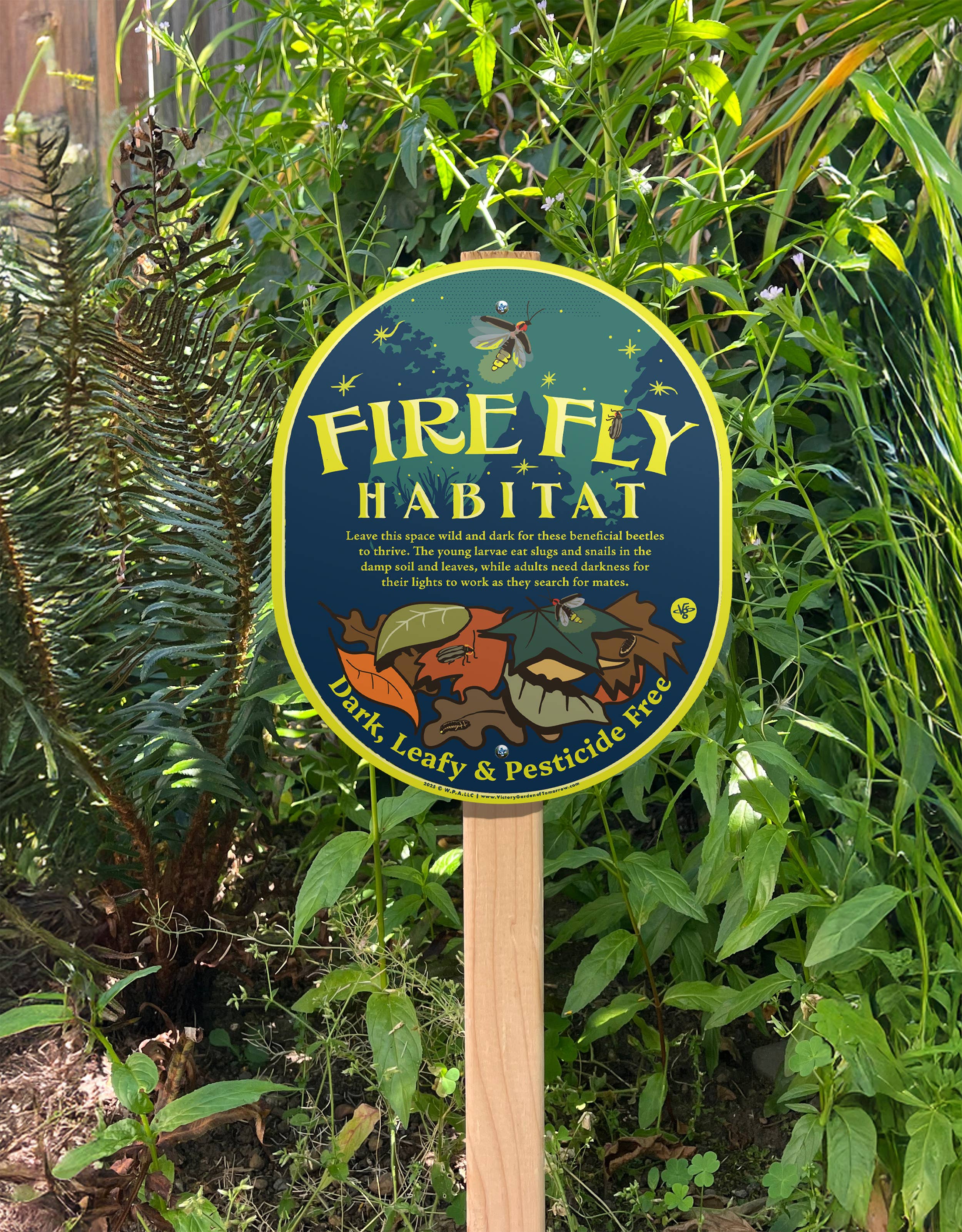 Firefly Habitat Sign - Lightening Bugs for Yard and Garden